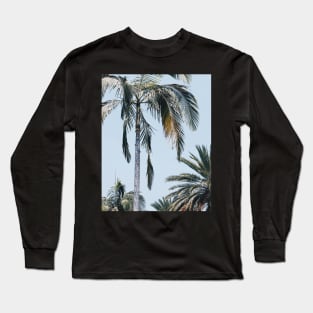 Palm trees, Tropical landscape palms, Sky, Nature print Long Sleeve T-Shirt